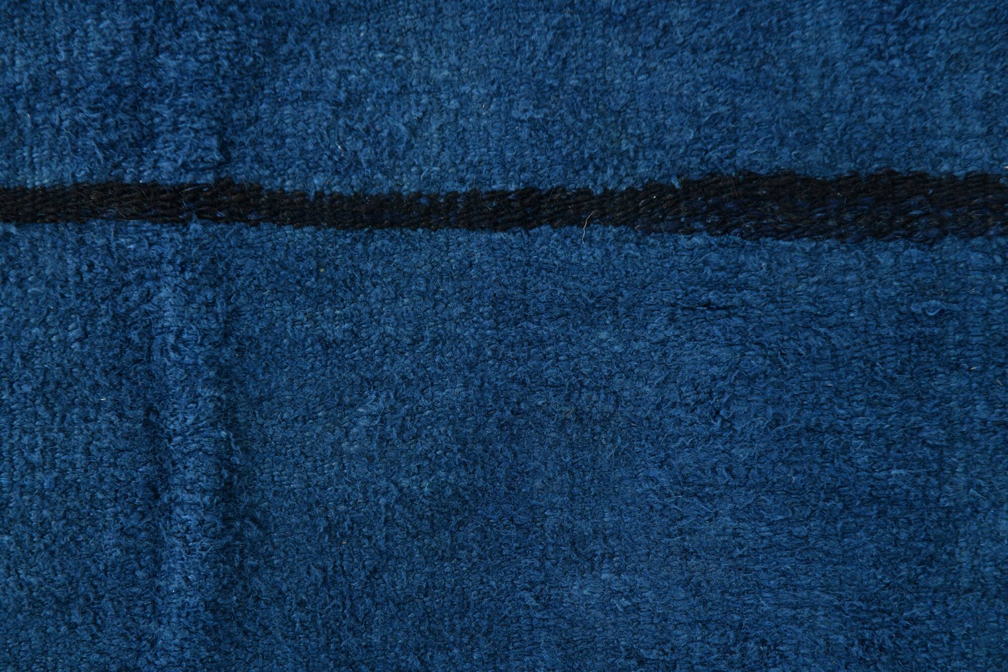 Mid Century Modern Blue Vintage Rug, 147x222Cm
