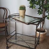 Vintage metal and glass server