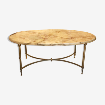 Table basse marbre oval style néo classique