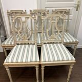 Set of 5 Louis XVI style beech chairs