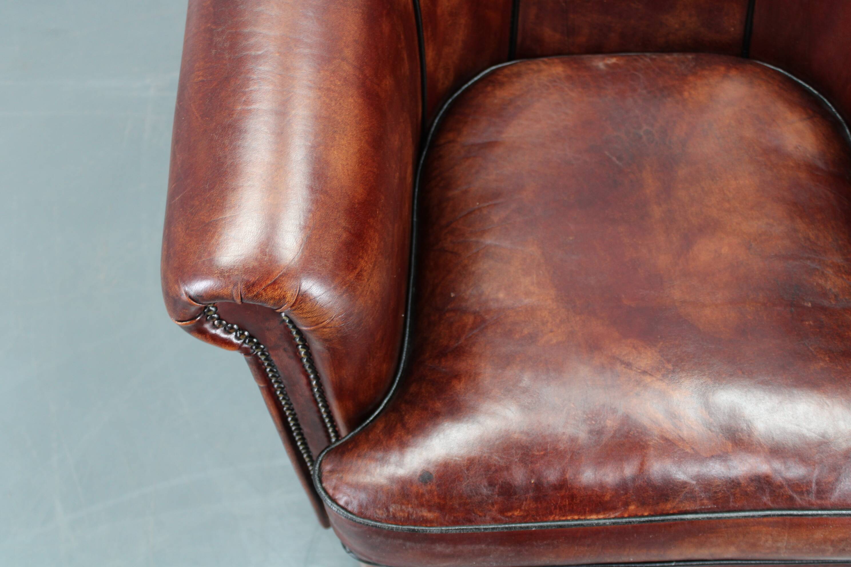 Fauteuil en cuir vintage, Tchécoslovaquie