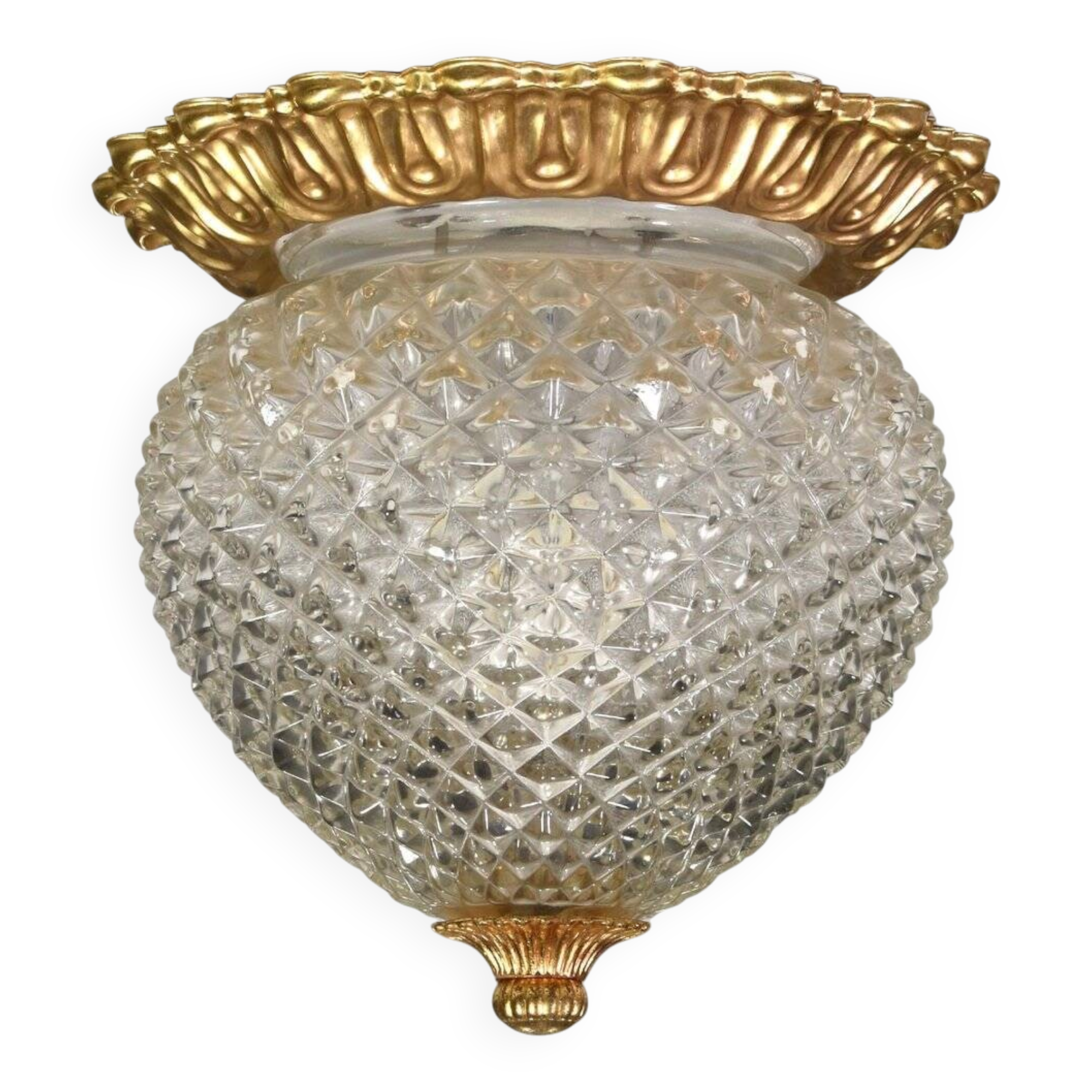 Brass pineapple ceiling or wall light by Gaetano Sciolari, Italy, 1960s-1970s