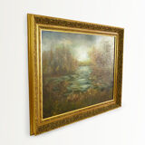 Great oil on canvas by Jeanne Piquemal. Ariegean painter. Year 50 70