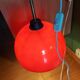 Vintage hanging lamp in red opaline of the 50/60