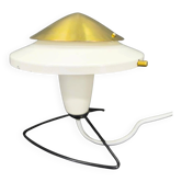 Zukov Czech Space Age Table Lamp, Brass and White Metal, 1970s