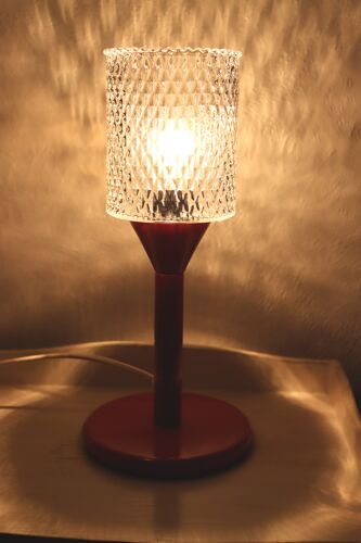 Lampe de chevet rouge années 50