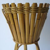 Pot door in rattan and vintage bamboo