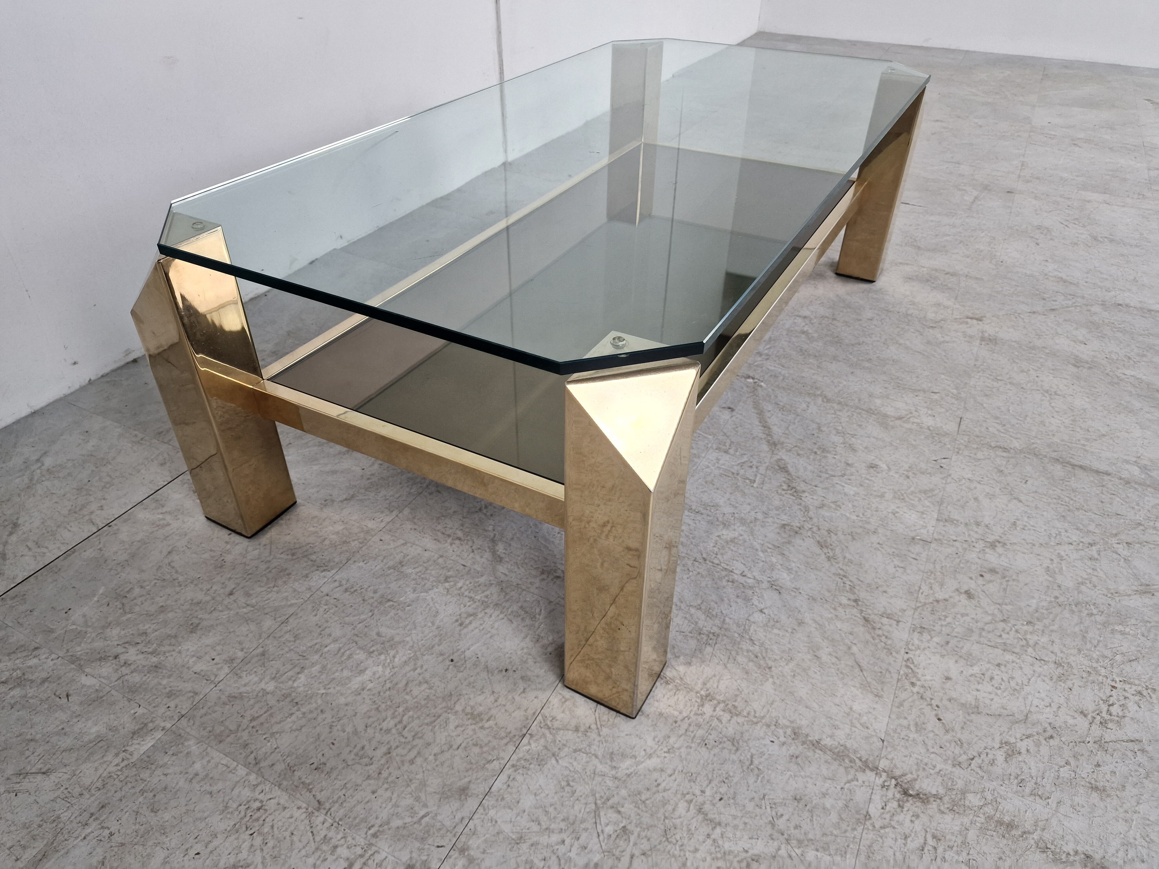 Vintage golden coffee table, 1970