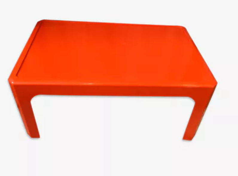 Orange coffee table 60's - 70's Gilac