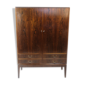 Armoire de rangement en palissandre avec portes et tiroirs