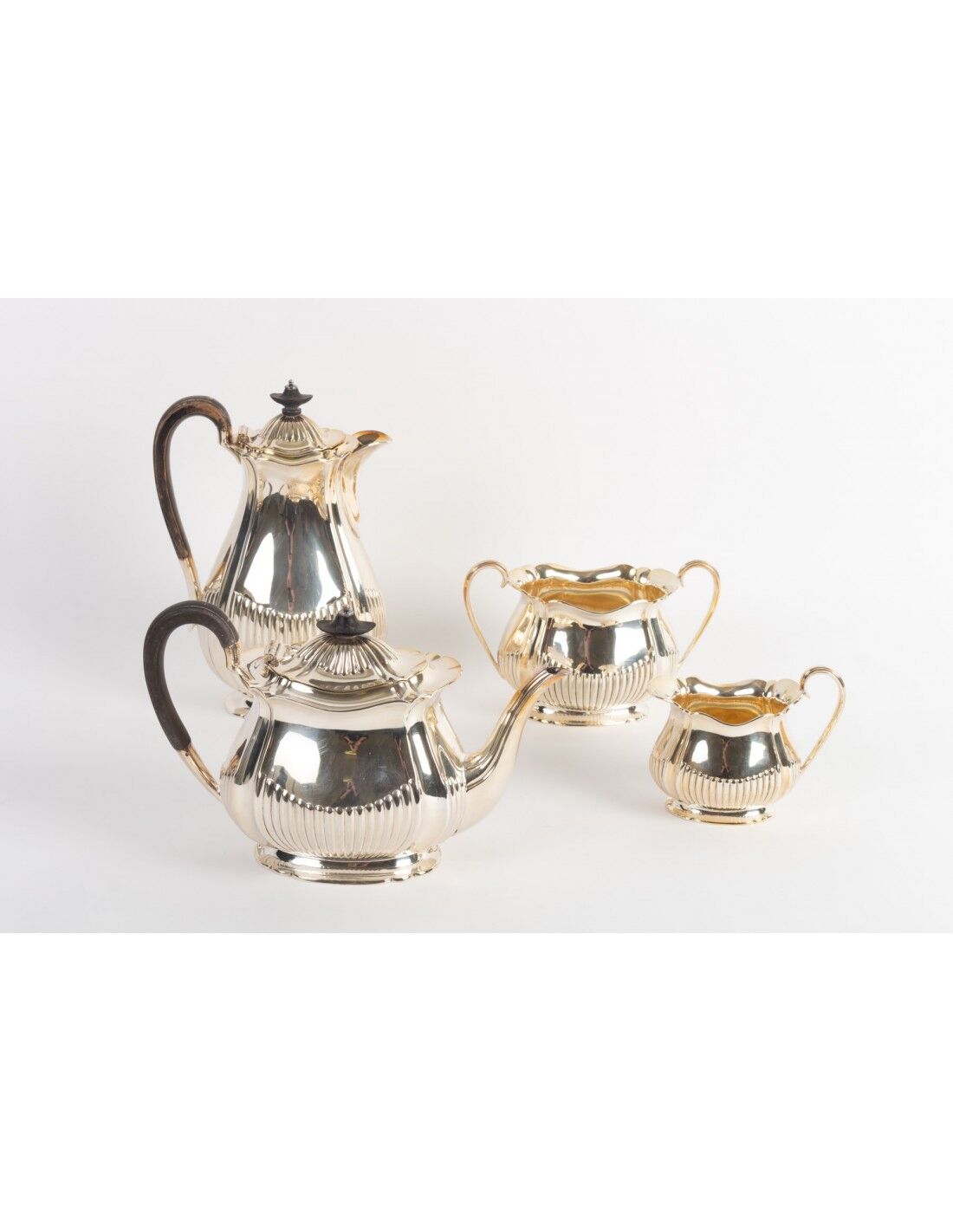 Silver metal tea and coffee service