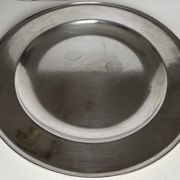 Circular pewter dish
