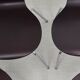Set of 4 "ant" chairs, vintage, Diego model. Stackable, dark burgundy color.