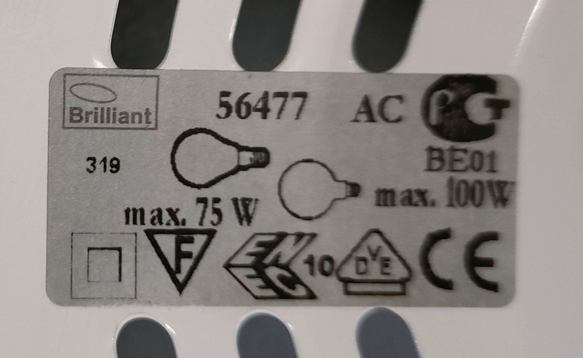 Brilliant luminaires - Vintage pendant light in white lacquered metal - 80s