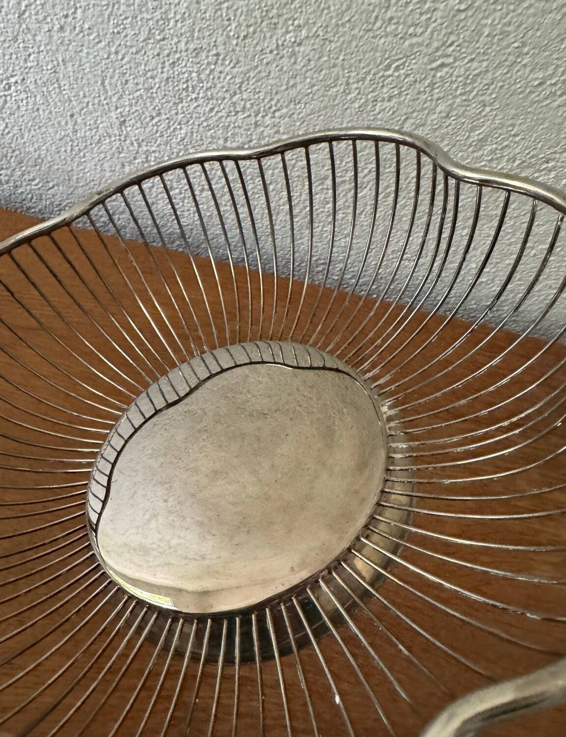 80s silver metal table baskets