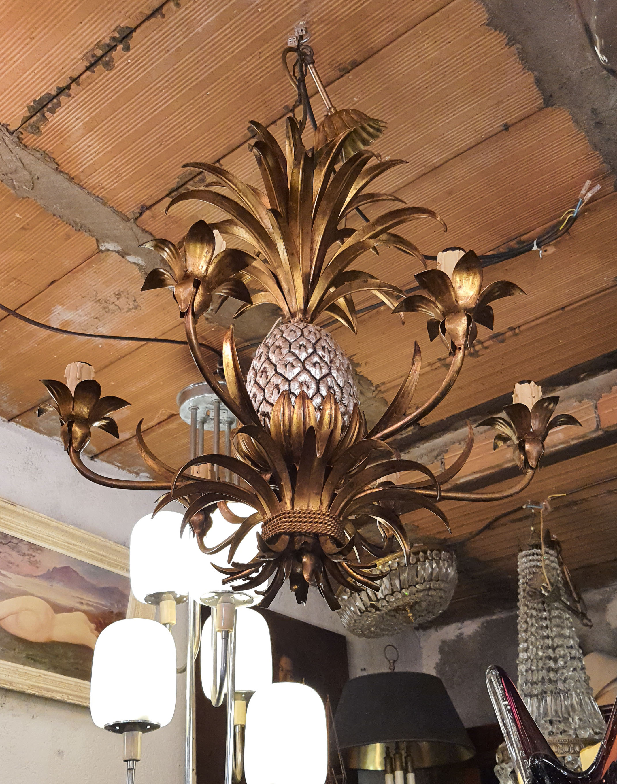 Pineapple Chandelier - Hans Kögl 1970 - Hollywood Regency