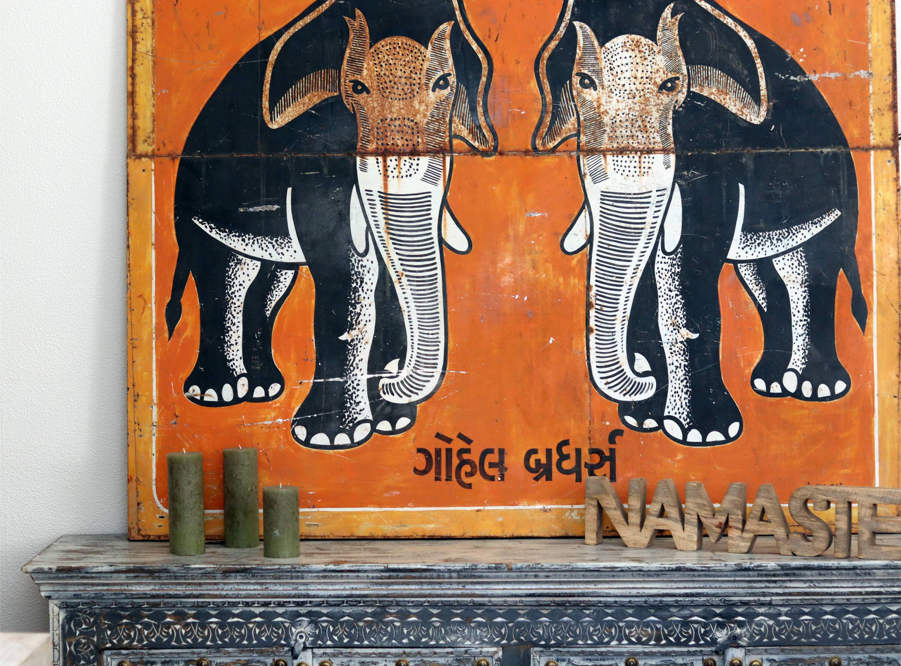 Vintage Indian elephant plate - India