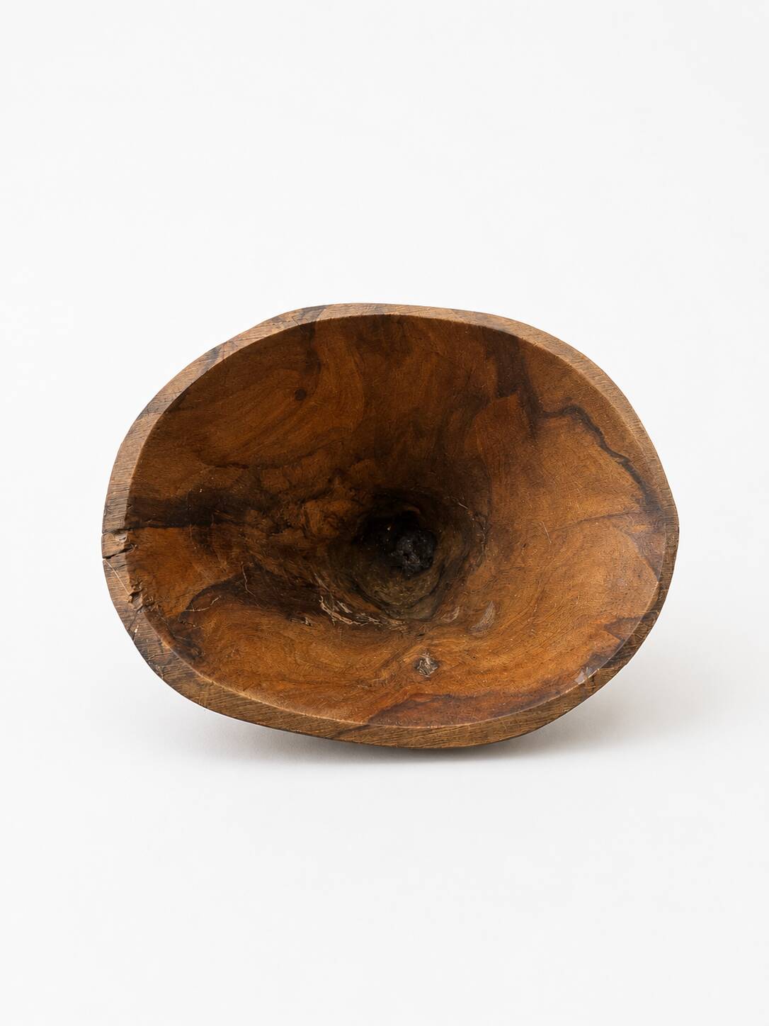 Sculptural modernist pitcher / vase made from solid monoxyle wood, Alexandr style.