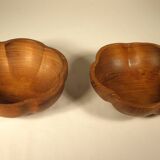 Pair of empty teak pocket cups