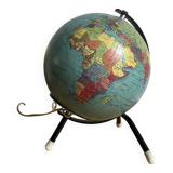 Small illuminated globe made of glass and paper from Cartes Taride 1963