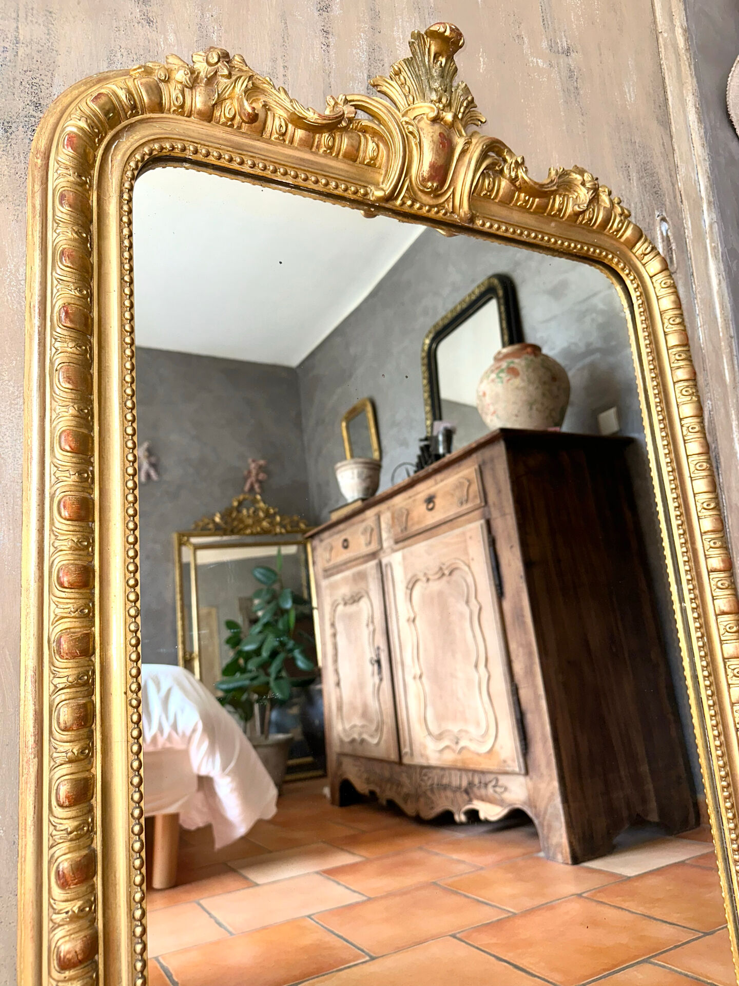 Louis-Philippe antique gilded mirror 19th century