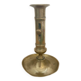 Brass candle holder with push button