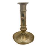 Brass candle holder with push button