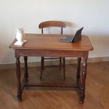 Wooden table with turned legs