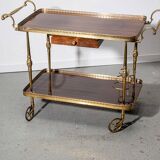 Desserte en acajou et laiton vers 1950