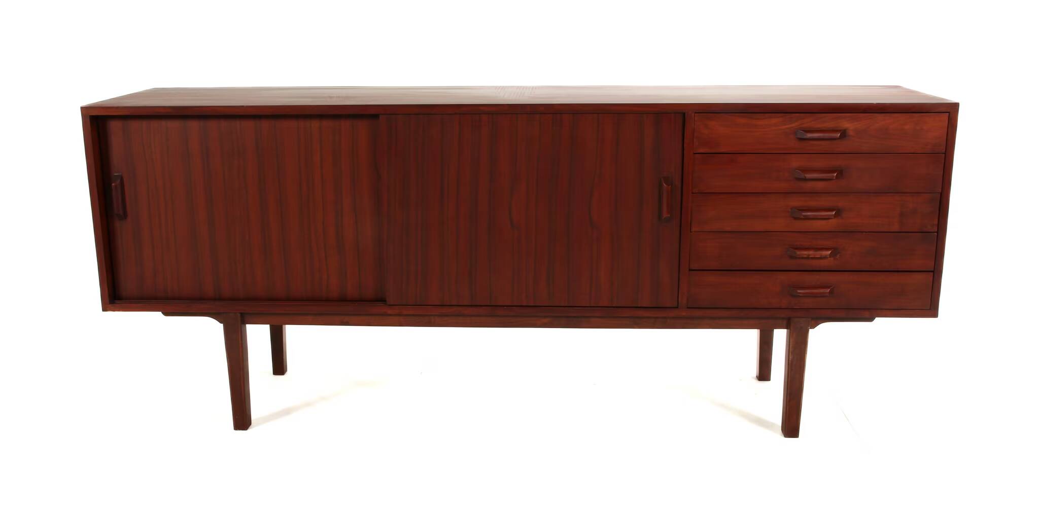 Vintage Scandinavian teak sideboard with 5 drawers - Denmark, 1990s