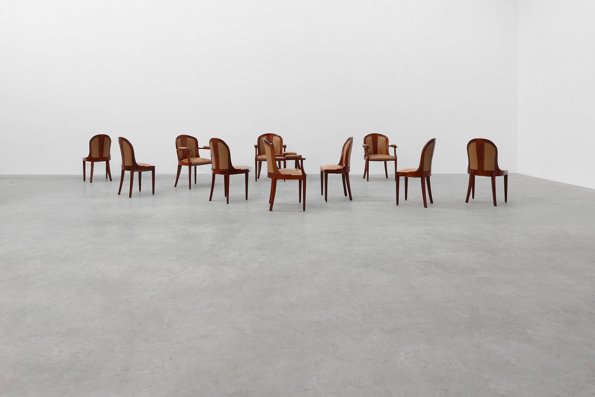 Set of 10 Art Deco chairs by De Coene, Belgium 1935