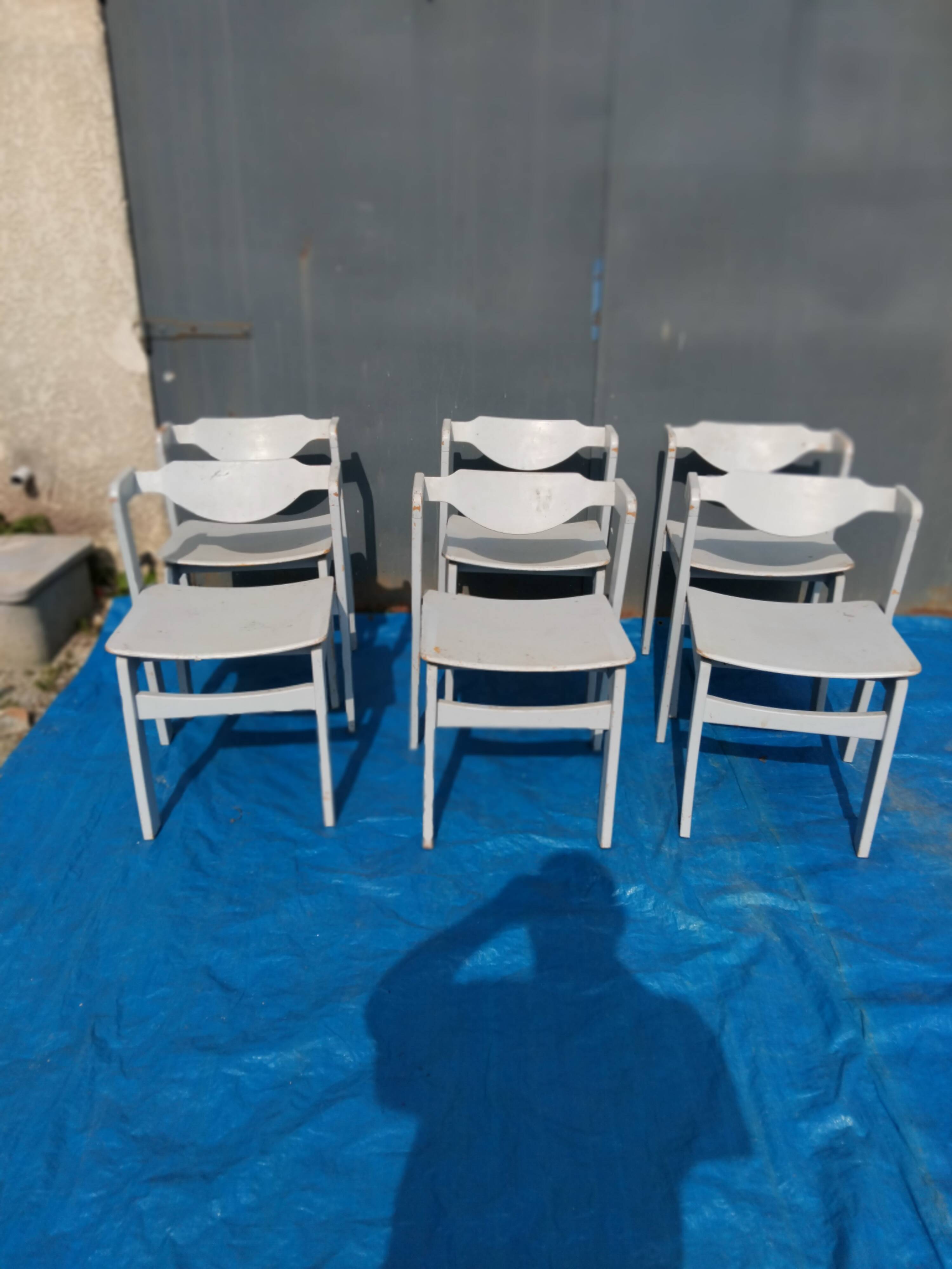 Set of 6 vintage designer chairs