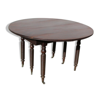 Large round table felling, 6 feet, expandable in mahogany