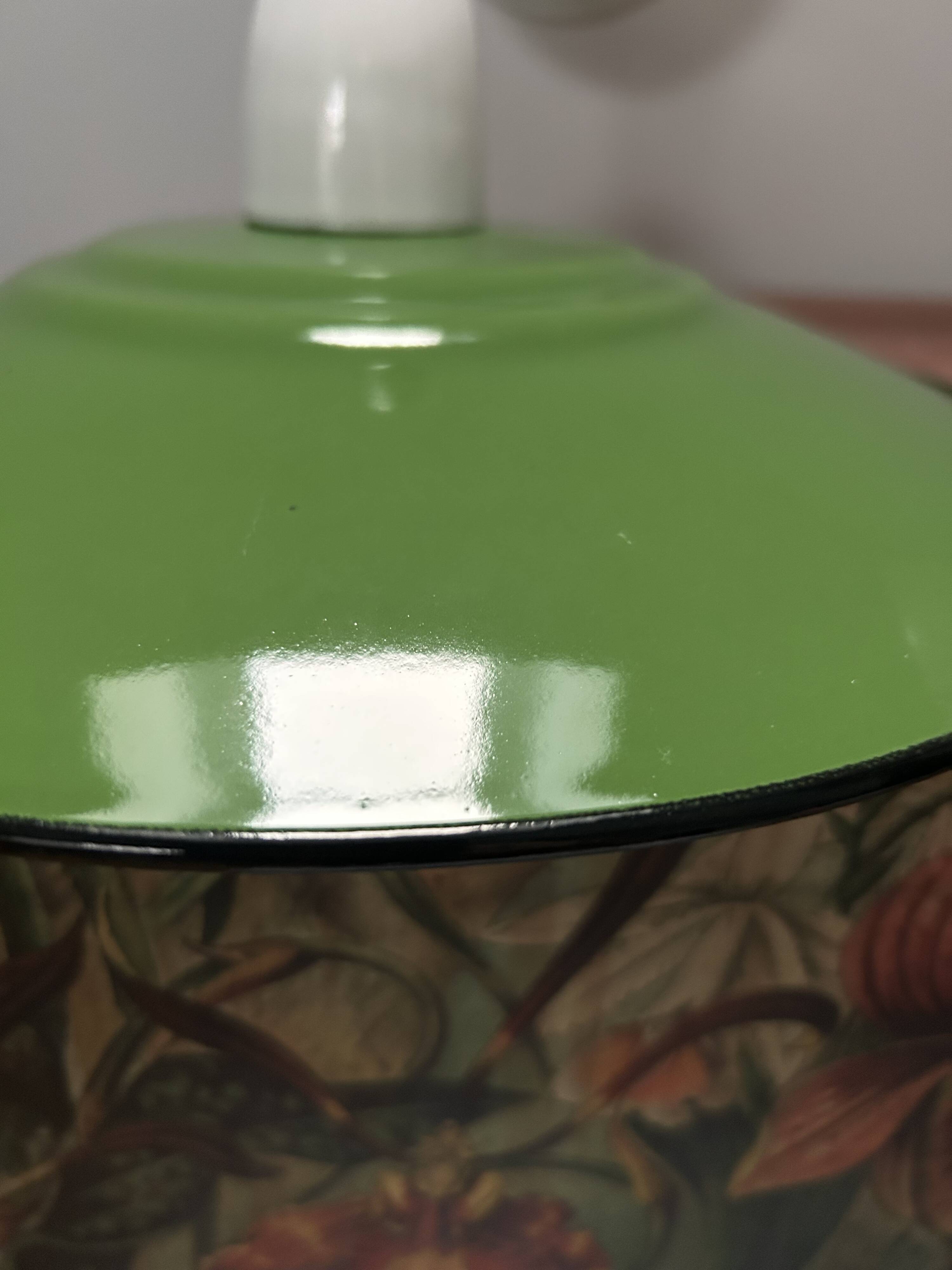 Green enamelled sheet metal wall light