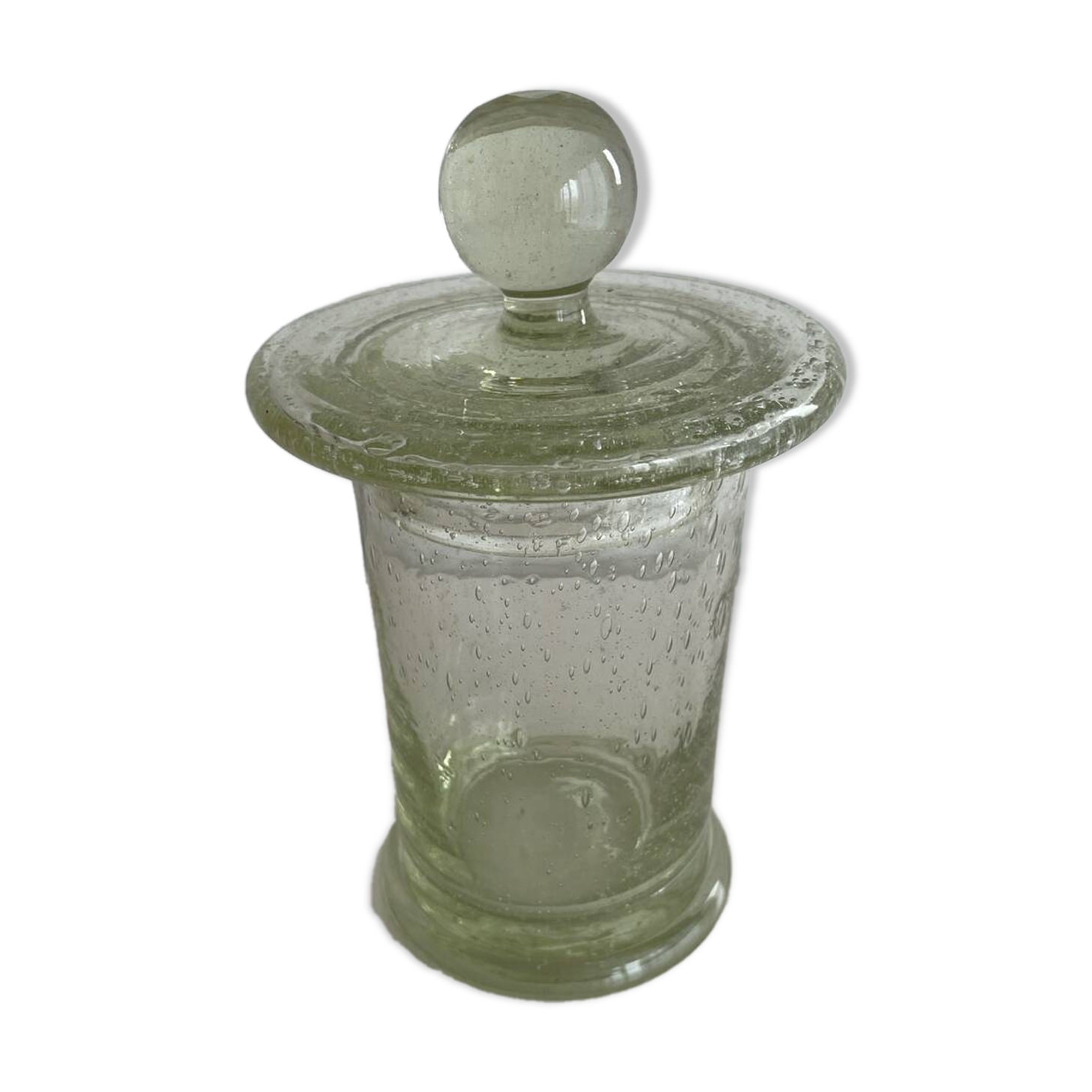 Biot France glass pot with lid