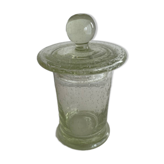Biot France glass pot with lid