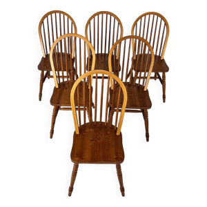 lot de 6 chaises à oreilles - 1970
