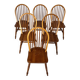 Set of 6 Scandinavian Pine Wingback Chairs, 1970s