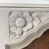 Art Deco bedside table from the 1930s - Wood with inlaid top