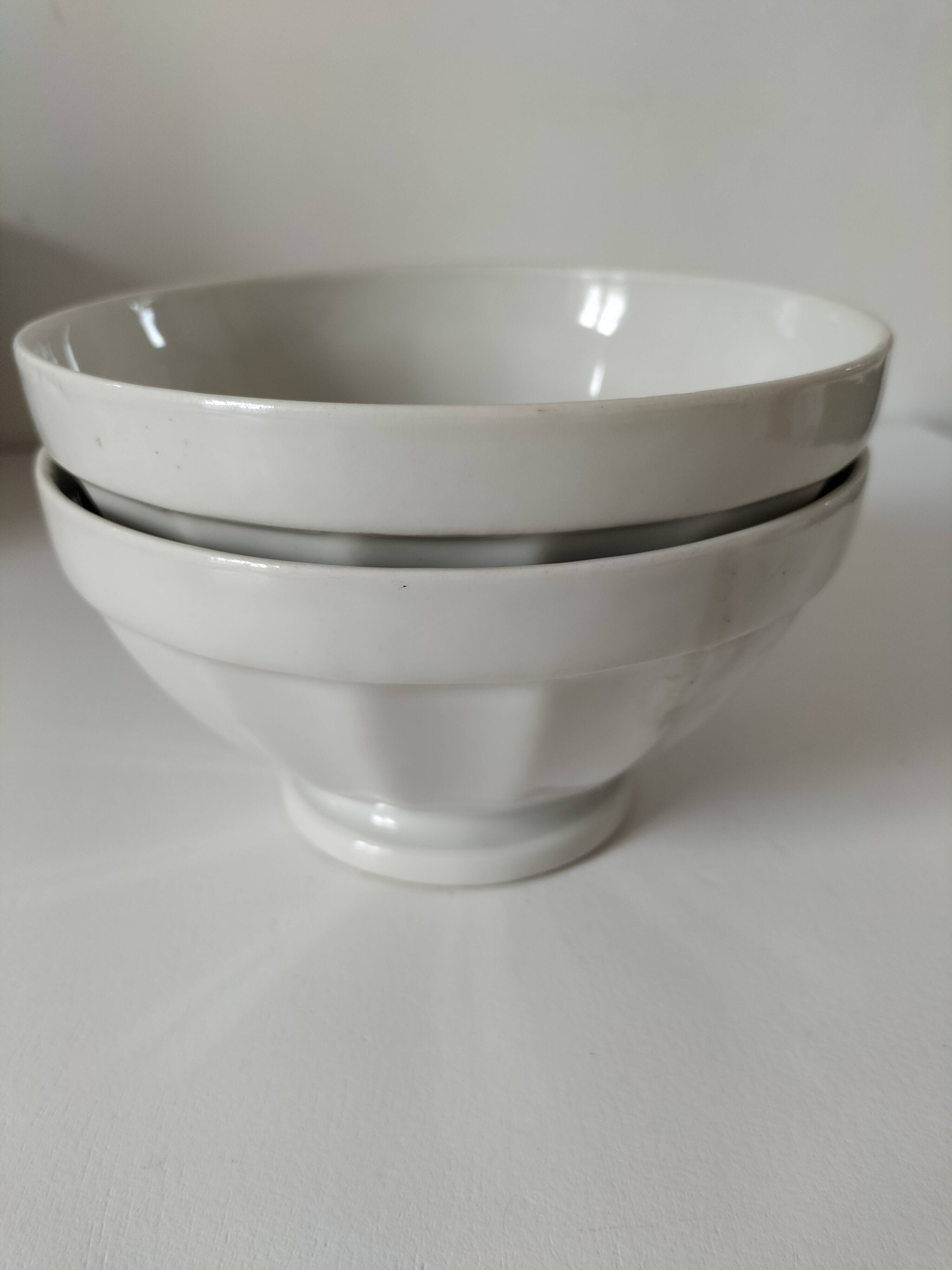 vintage faceted farmhouse duo of bowls