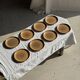 Set of 8 dark orange stoneware dessert plates Longchamp D19.5