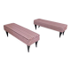 Pair of Benches with Red Patterned Fabric Upholstery, Italy