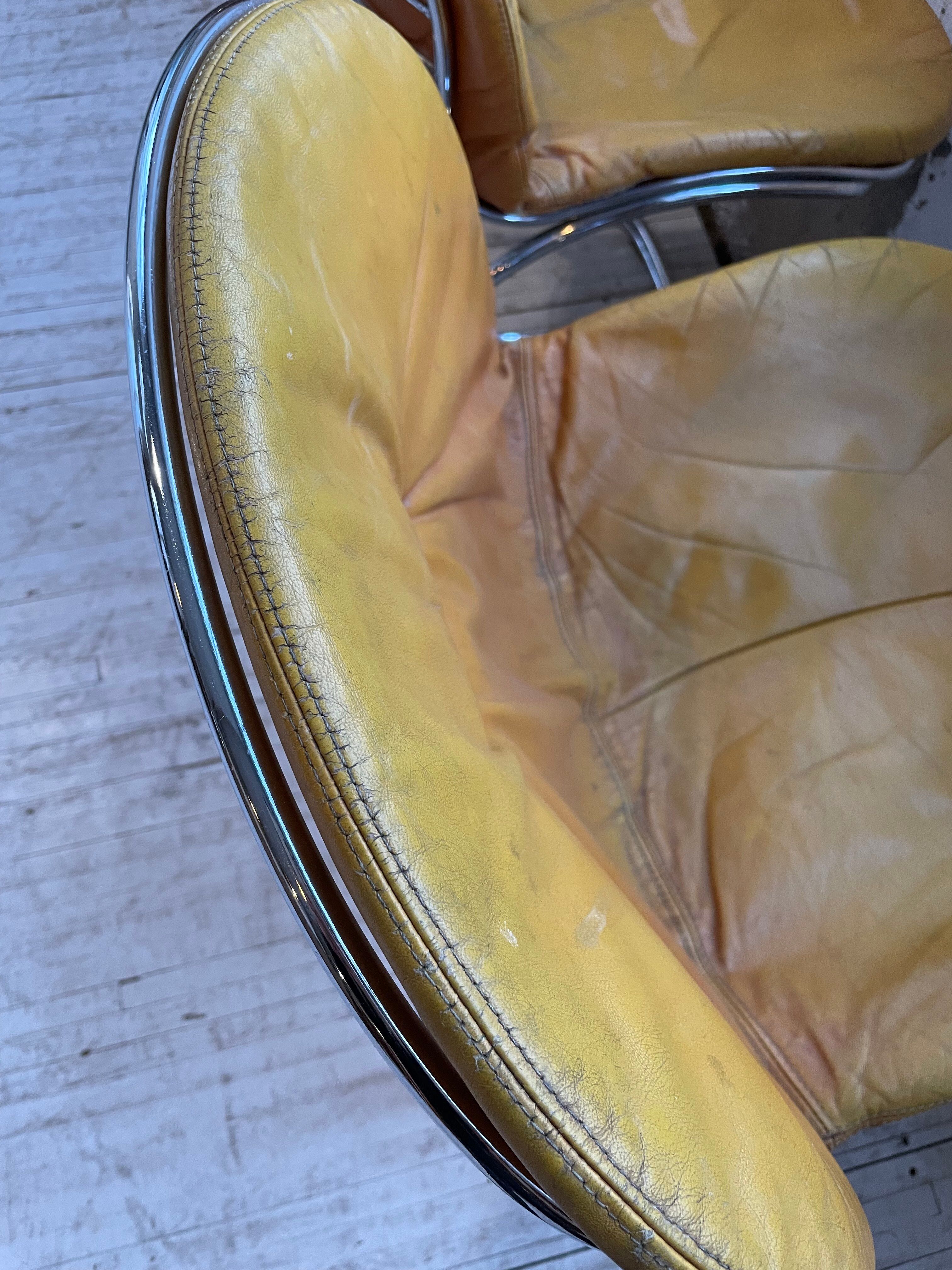 4 chairs Rinaldi "Sabrina" yellow leather