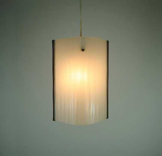 Danish modern pendant lamp teak opaline glass textured glass 1950s 60s mid century light