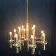 Chandelier brass by the Maison Sciolari circa 1960