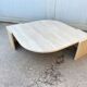 Large marble travertine coffee table in the shape of an eye from Roche Bobois vintage 70s