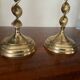 Pair of twisted brass candle holders