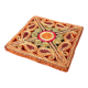 1970s multicolored raffia trivet square shape: