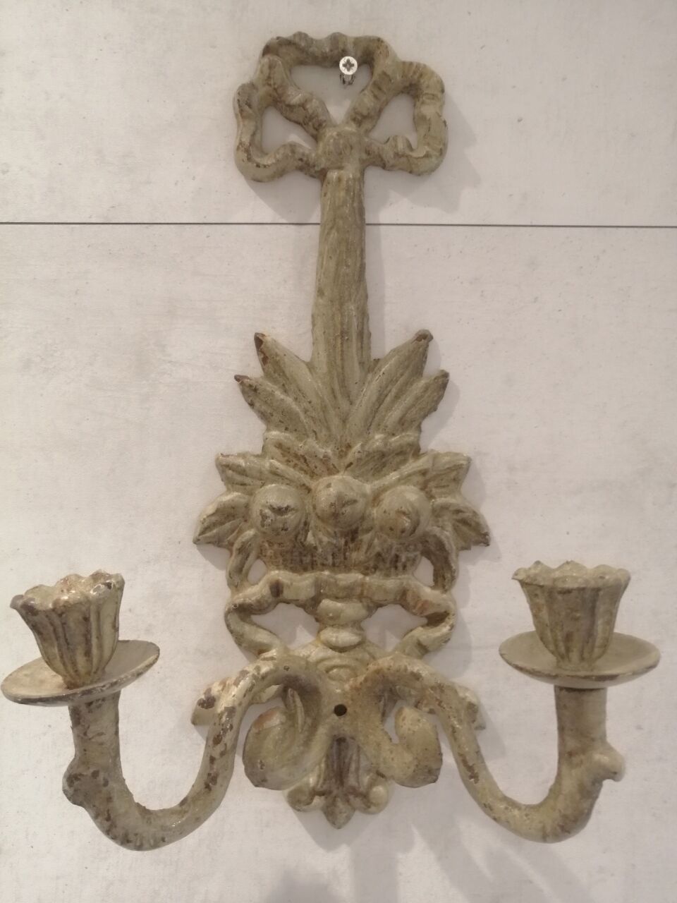 Pair of cast iron candlesticks