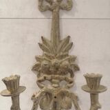 Pair of cast iron candlesticks